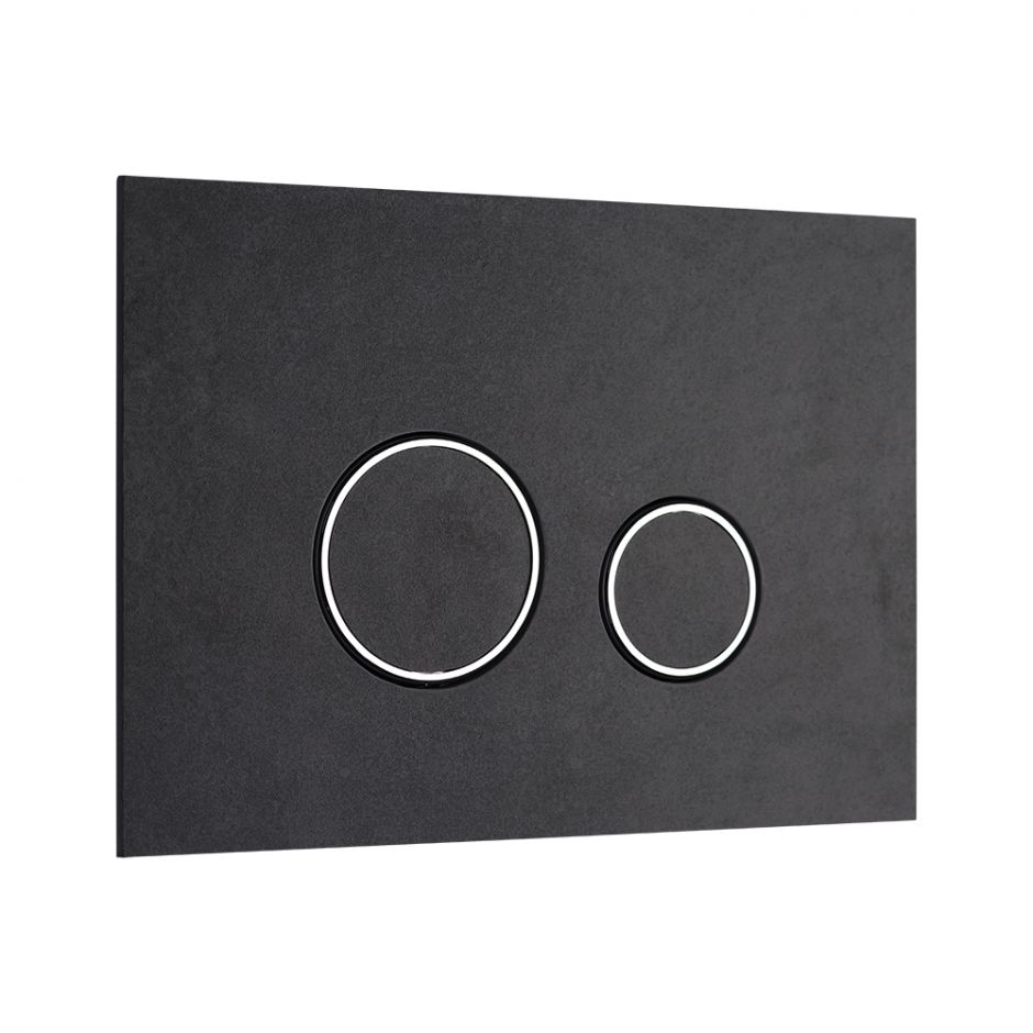 Изображение Клавиша смыва KKPOL Lapis Grande V1 350/PPK/419-00-03 Pietra Antracite с круглыми кнопками