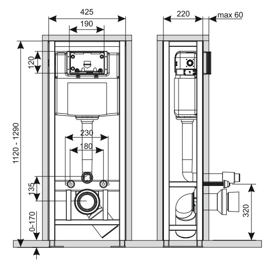 Инсталляция свободностоящая KKPOL 350/ZPW/428-00-00 ФОТО