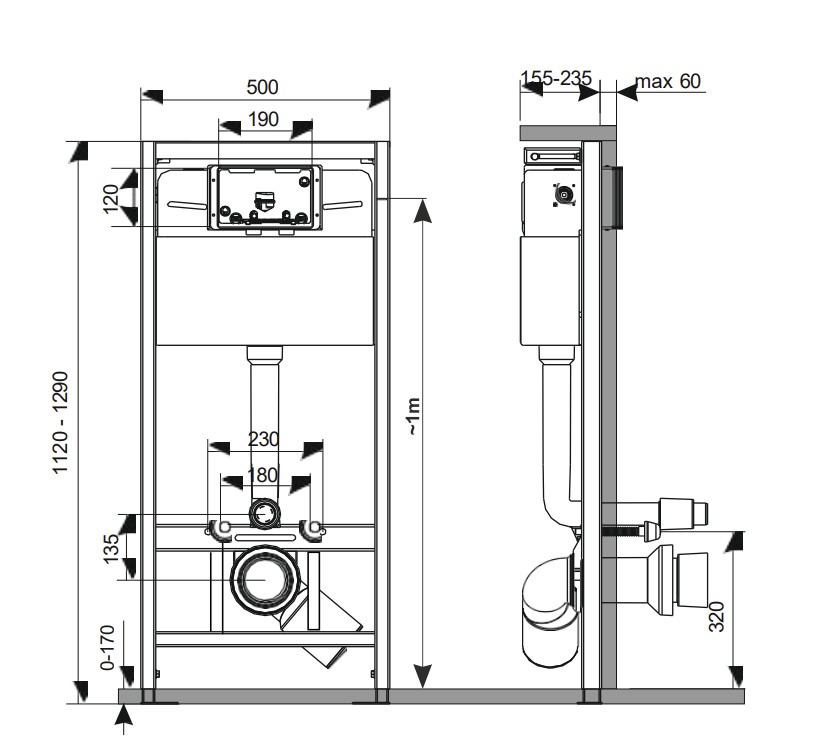 Инсталляция для унитаза KKPOL Premium 350/ZPW/500-00-P0 ФОТО