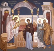 Сретение Господне  (рукописная икона вариант 12)