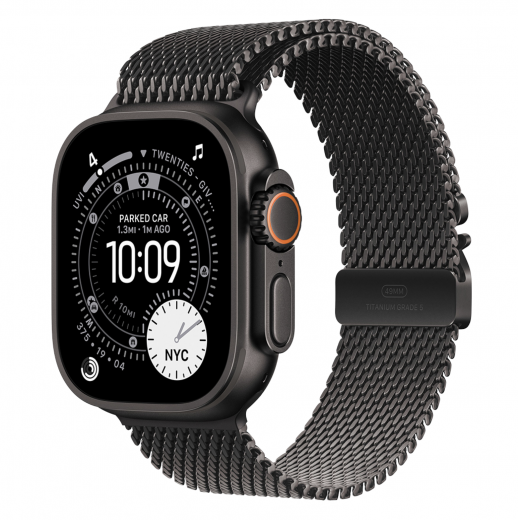 Apple Watch Ultra 3 2025 Black titanium+ремешок Titanium Milanese Loop
