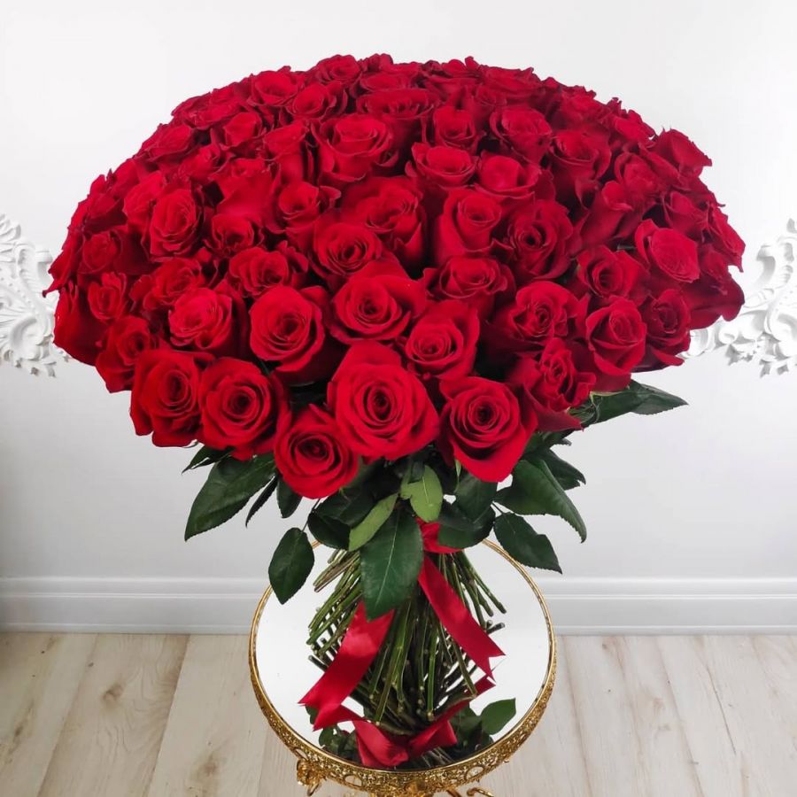 101 красная роза (Высота на выбор: от 50см до 80см)