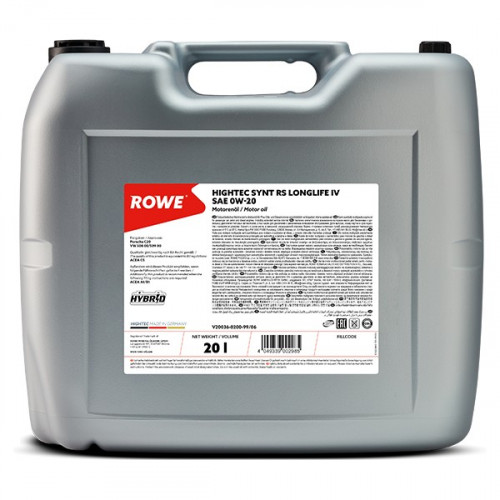 Rowe Hightec Synt RS Longlife IV SAE 0W-20, 20л