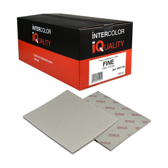 IQ FINE Губка шлифовальная тонкая 140х115мм. в упаковке 50шт.