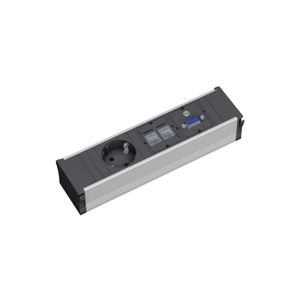 Электро-блок.1+2Cat5e+1VGA POWERFRAME ЧЕРНЫЙ