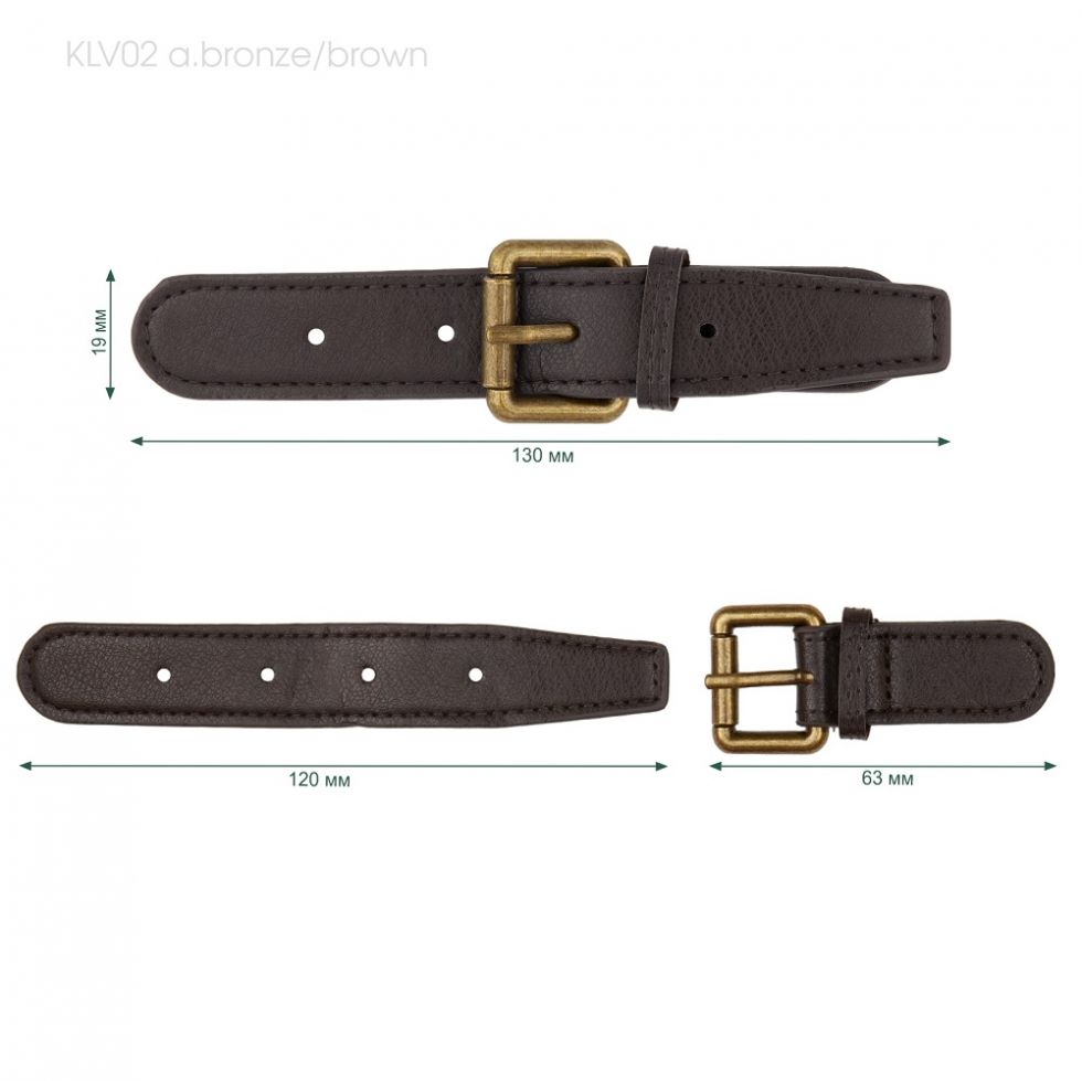 Клеванты с пряжкой  (бронза/ темно-коричневая кожа) 13cм (C-KLV02 Bronze/Brown)