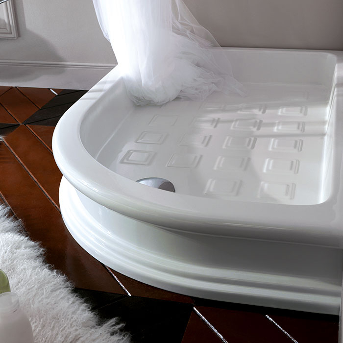 Поддон керамический Kerasan Retro 133201 80х120 см, полукруглый цена от 158 477 ₽ Фото Поддон керамический Kerasan Retro 133201 80х120 см, полукруглый