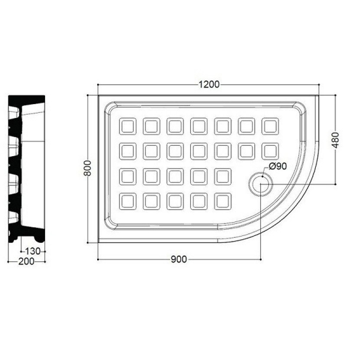 Поддон керамический Kerasan Retro 133201 80х120 см, полукруглый ФОТО