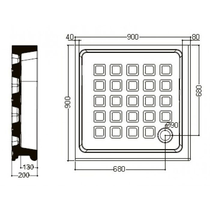 Поддон угловой квадратный Kerasan Retro 133801 90х90 см ФОТО