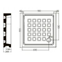Поддон угловой квадратный Kerasan Retro 133801 90х90 см схема 2