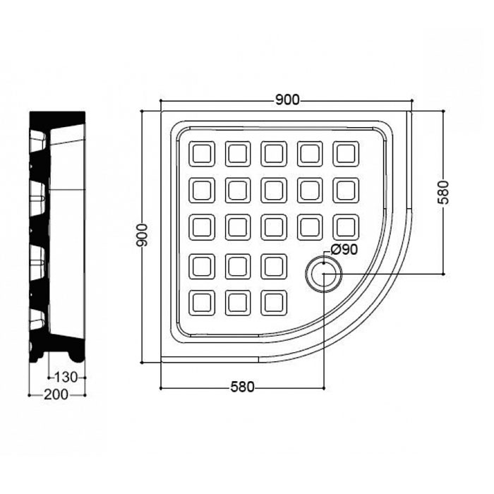 Поддон полукруглый Kerasan Retro 133901 90х90 см, угловой ФОТО