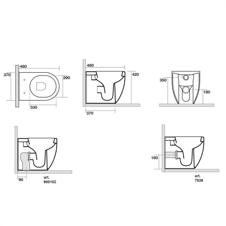 Унитаз Kerasan Flo 311001, напольный, универсальный слив ФОТО
