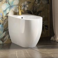 Биде напольное приставное Kerasan Flo 312401 55х37см схема 1