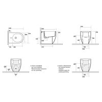 Биде напольное Kerasan Flo 312601, белое схема 2