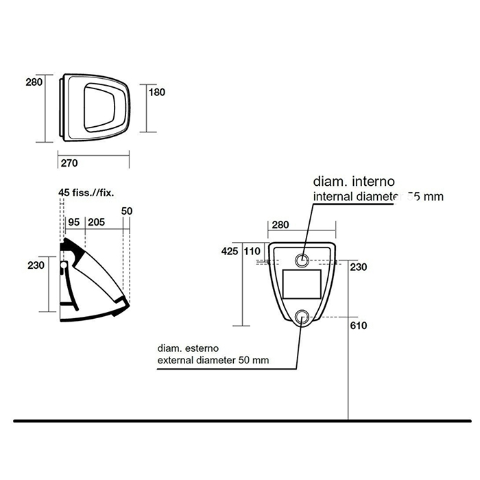 Писсуар подвесной Kerasan Comunita 333001 ФОТО