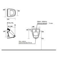 Писсуар подвесной Kerasan Comunita 333001 схема 2 Писсуар подвесной Kerasan Comunita 333001 схема 2