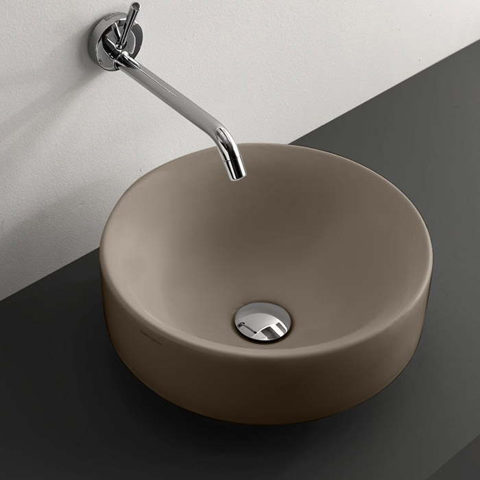 Изображение Накладная раковина Kerasan Cento 355781, круглая 45x45 см,  цвет коричневый