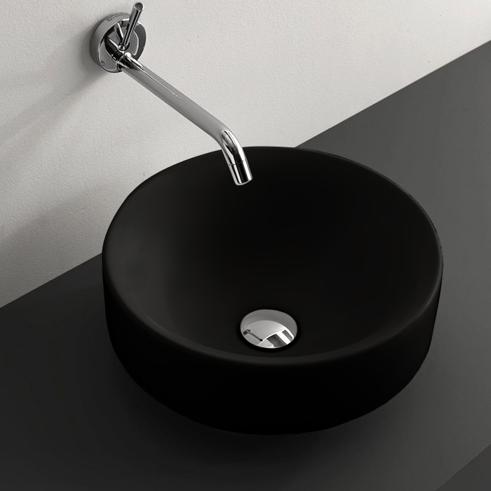 Черная раковина Kerasan Cento 355831, накладная 45x45 см