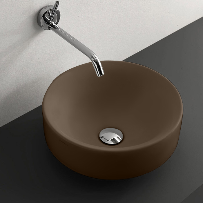 Изображение Накладная раковина Kerasan Cento 355888, цвет коричневый 45x45 см