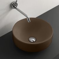 Накладная раковина Kerasan Cento 355888, цвет коричневый 45x45 см схема 1