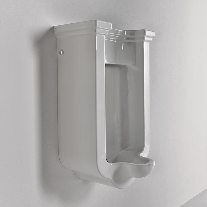 Изображение Писсуар подвесной Kerasan Waldorf 413001 с сифоном и компектом крепежей, цвет белый