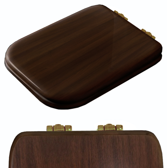 Изображение Сиденье для унитаза Kerasan Waldorf 418640, цвет черный коричневый, с микролифтом