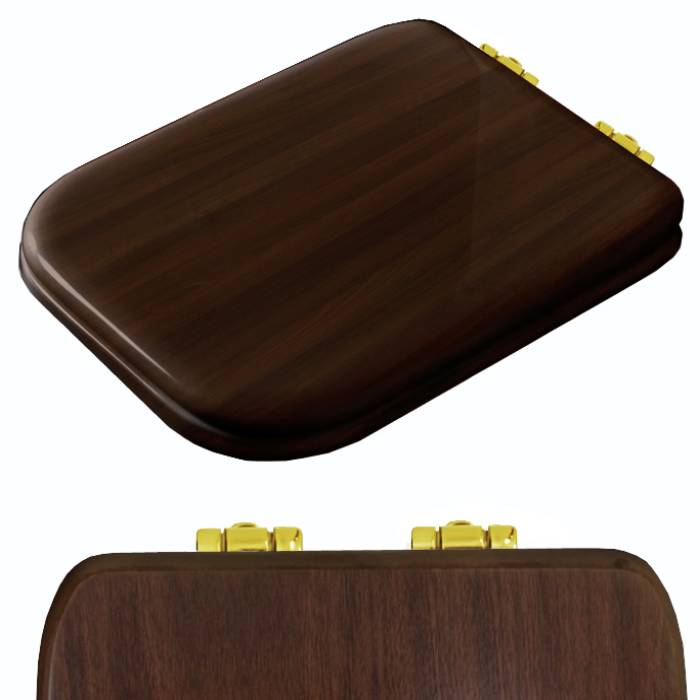 Изображение Сиденье для унитаза Kerasan Waldorf 418740, цвет черный коричневый, с микролифтом