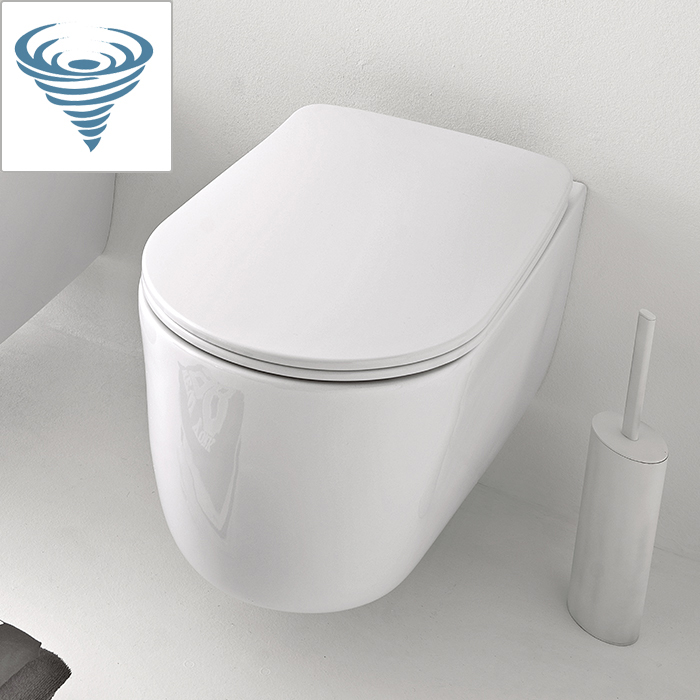 Изображение Фарфоровый унитаз Kerasan Nolita подвесной, безободковый, слив Tornado