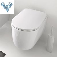 Фарфоровый унитаз Kerasan Nolita подвесной, безободковый, слив Tornado схема 1