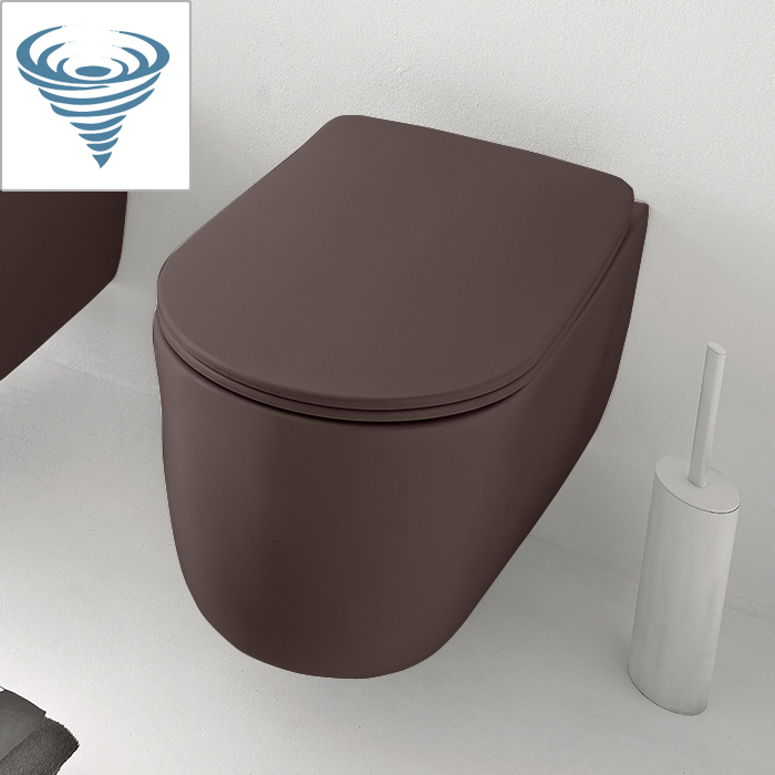 Унитаз коричневый Kerasan Nolita безободковый, слив Tornado