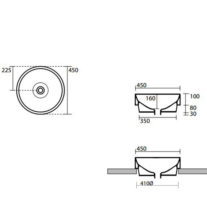 Раковина накладная Kerasan Cento 355775 Borgogna matt *0, коричневый цвет 45x45 см ФОТО
