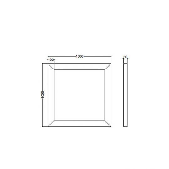 Зеркало Kerasan Retro 736403oro 100x100 см, с золотой рамой схема 2