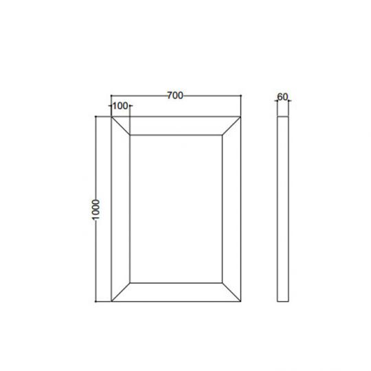 Зеркало Kerasan Retro 736501nero Specchiera 70x100 см, рама черного цвета схема 2