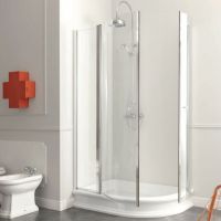 Душевое ограждение Kerasan Retro 80х120 см 9137T0 с хромированным профилем схема 1