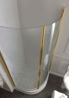 Душевое ограждение Kerasan Retro 9151T1 90x90 см, золотой профиль схема 1