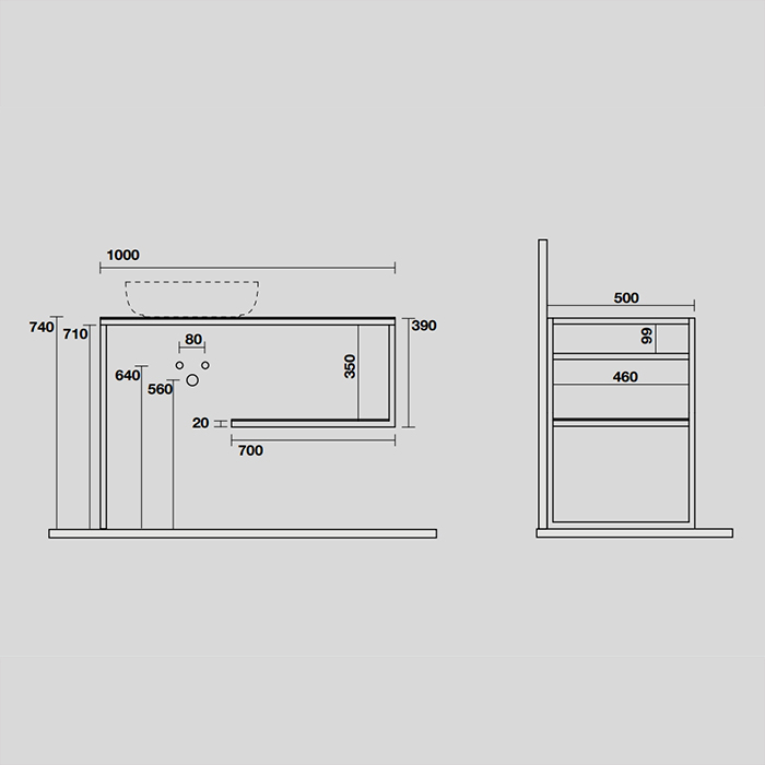 Kerasan Louise Металлическая структура для раковины 100х74см, напольная, с полкой, с 1 отв., с полотенцедержателем, цвет: черный матовый ФОТО