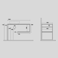 Kerasan Louise Металлическая структура для раковины 100х74см, напольная, с полкой, с 1 отв., с полотенцедержателем, цвет: черный матовый схема 2