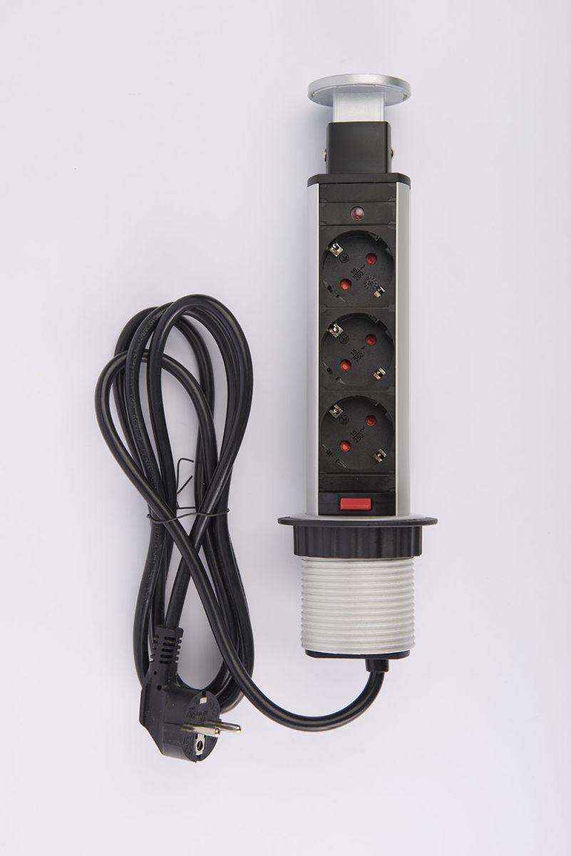 Выдвижная розетка для столешницы Etersso GN10503S (на 3 розетки)