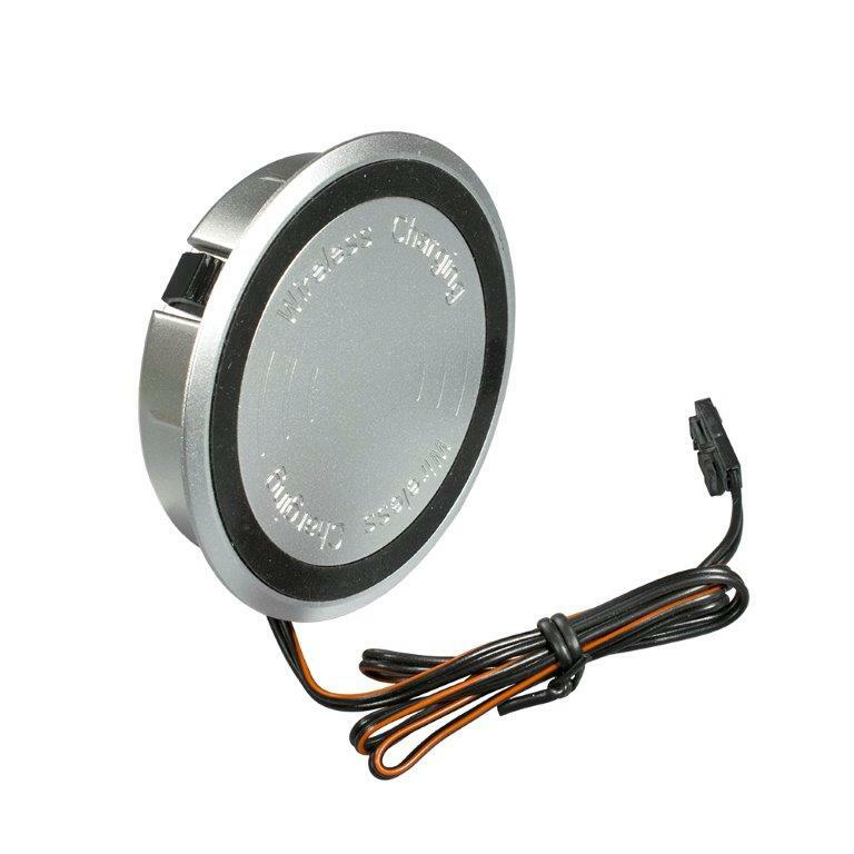 Встраиваемая врезная беспроводная зарядка в стол и мебель Sim, с блоком питания, провод 1 м, на смартфон, айфон, самсунг, телефон, наушники