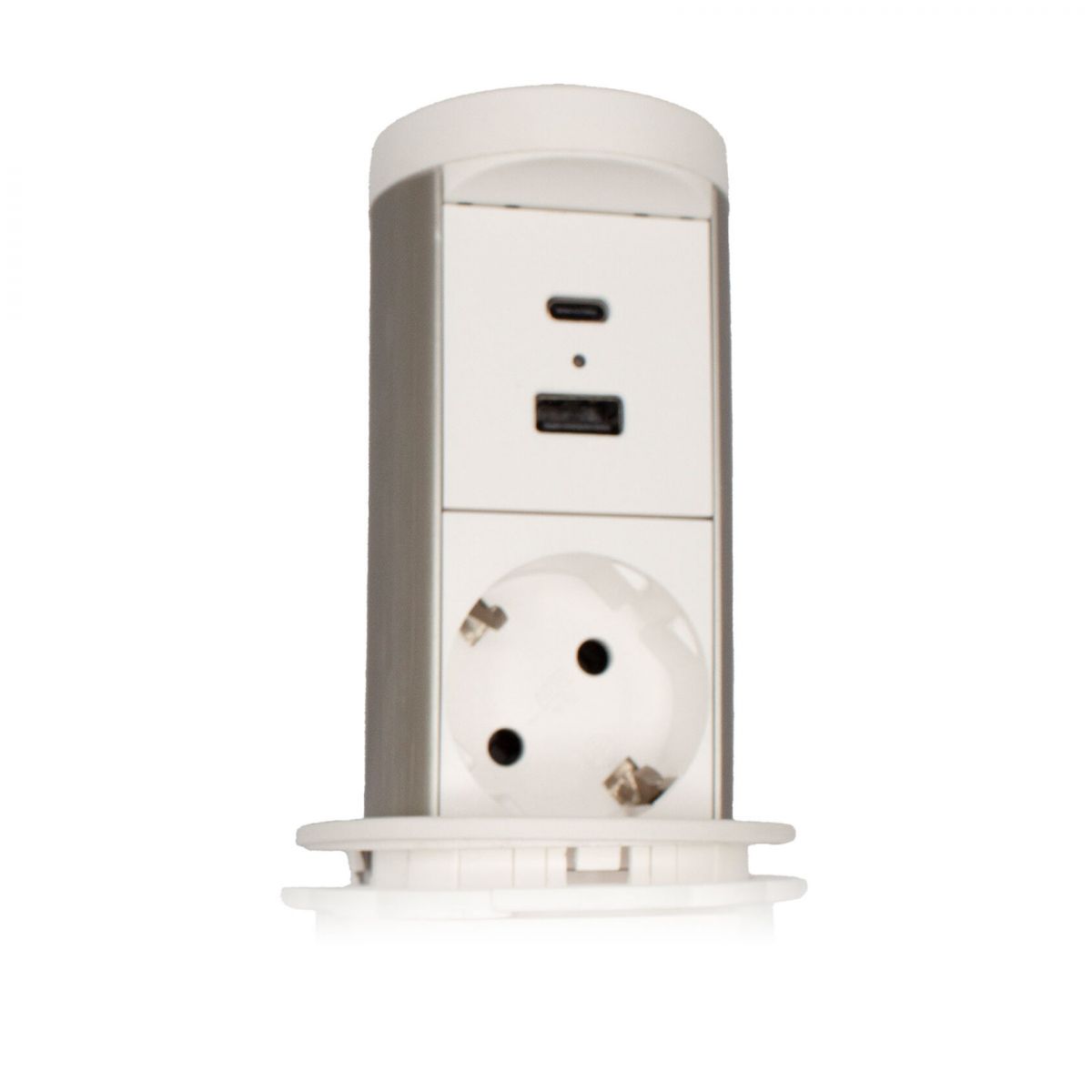 Выдвижная розетка, выдвижной встраиваемый блок розеток на 1 EURO розетку и USB A+C POP-UP, с проводом 1,5 метра