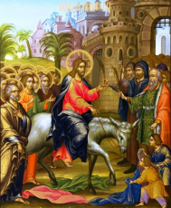 Икона Вход Господень в Иерусалим (рукописная вариант 10)