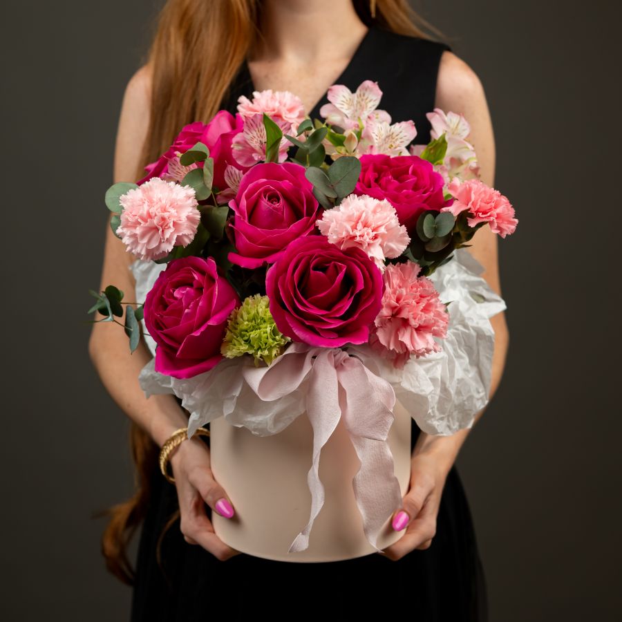 Шляпная коробка Розовая (размер М)