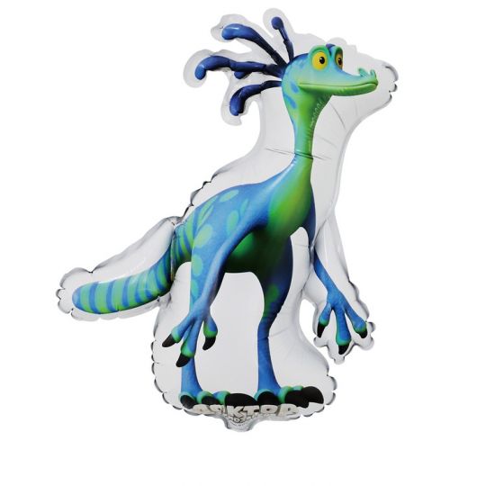 Веган Доктор Динозавров шар фигурный малый фольгированный на палочке