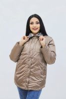 Демисезонная женская куртка весна осень Клетка 8762 [коричневый]