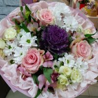 Сборный букет с брассикой