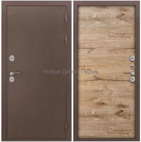 Дверь утепленная 3К Термо медный антик Канадский дуб Пацифик