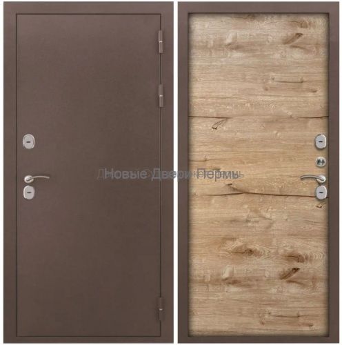 Дверь утепленная 3К Термо медный антик Канадский дуб Пацифик