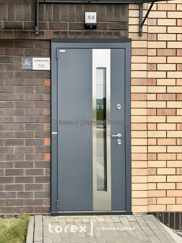 Дверь входная SNEGIR PRO-C MP S60G-30 колоре нероS60G-03 ПВХ Ферро с терморазрывом