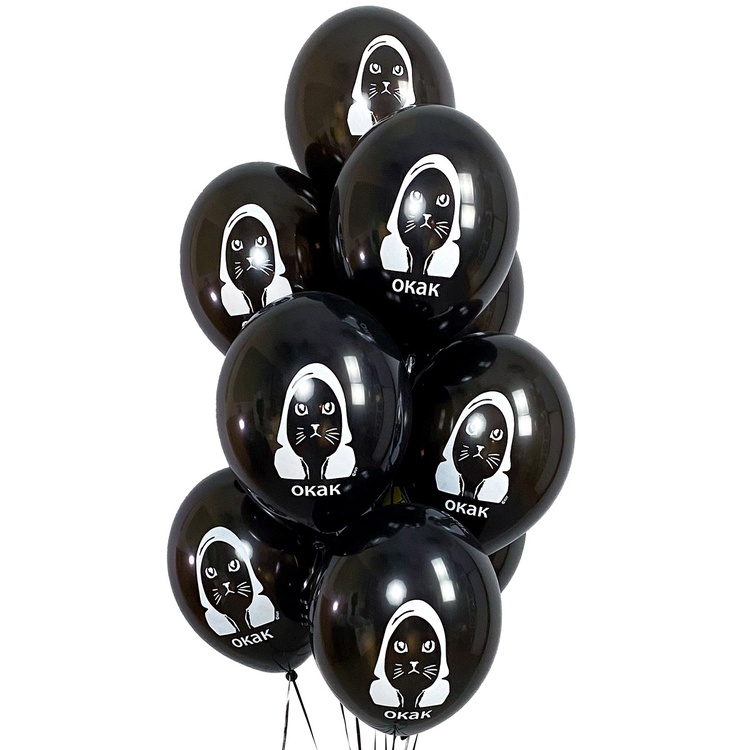 Мемный кот шар латексный с гелием
