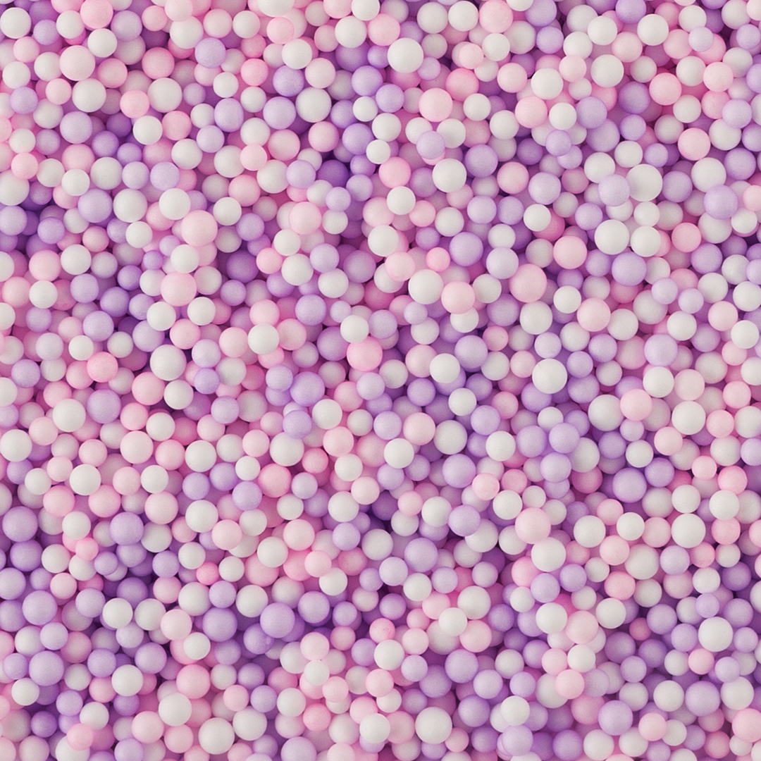 Розово-лиловые мелкие пенопластовые шарики